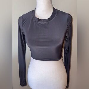 Gray Bodycon Workout Crop Top